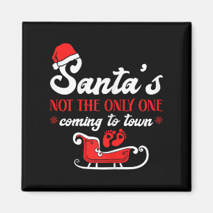 Imán Anuncio de Embarazo de Navidad El Bebé de Santa