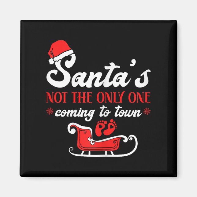 Imán Anuncio de Embarazo de Navidad El Bebé de Santa (Frente)