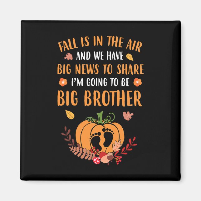 Imán Anuncio de embarazo de otoño para ser hermano otoñ (Frente)