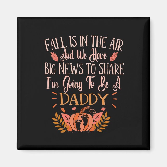 Imán Anuncio de Embarazo de Otoño Para Ser Papá Otoño (Frente)