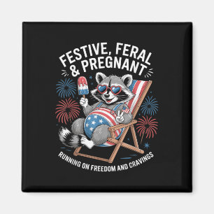 Imán Anuncio de embarazo del 4 de julio Feral y embaraz