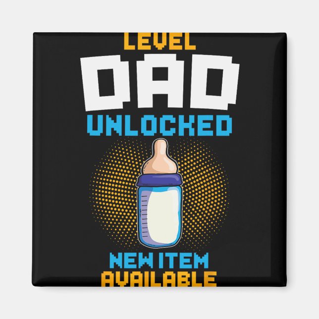 Imán Anuncio de embarazo desbloqueado nivel papá Gamer  (Frente)