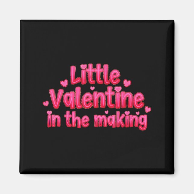 Imán Anuncio de Embarazo Día de San Valentín Little Val (Frente)