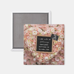 Imán Anuncio de embarazo Revelación del bebé floral pas