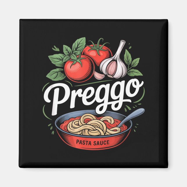 Imán Anuncio de Embarazo Salsa de Pasta Prego Divertido (Frente)
