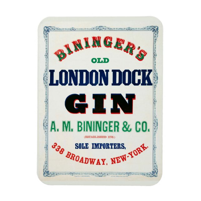 Imán Anuncio de época para el viejo gancho de Bininger  (Vertical)