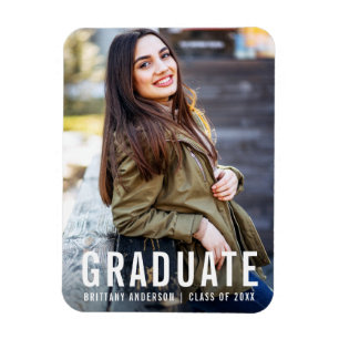 Imán Anuncio de Foto de Graduación Moderno y Genial W