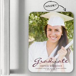 Imán Anuncio de graduación de escritura en Borgoña de 2