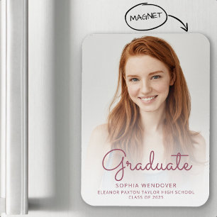 Imán Anuncio de graduación de guión de Borgoña de foto 