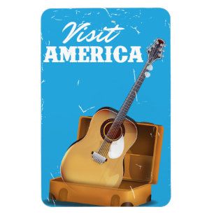Imán Anuncio de guitarra acústica vintage