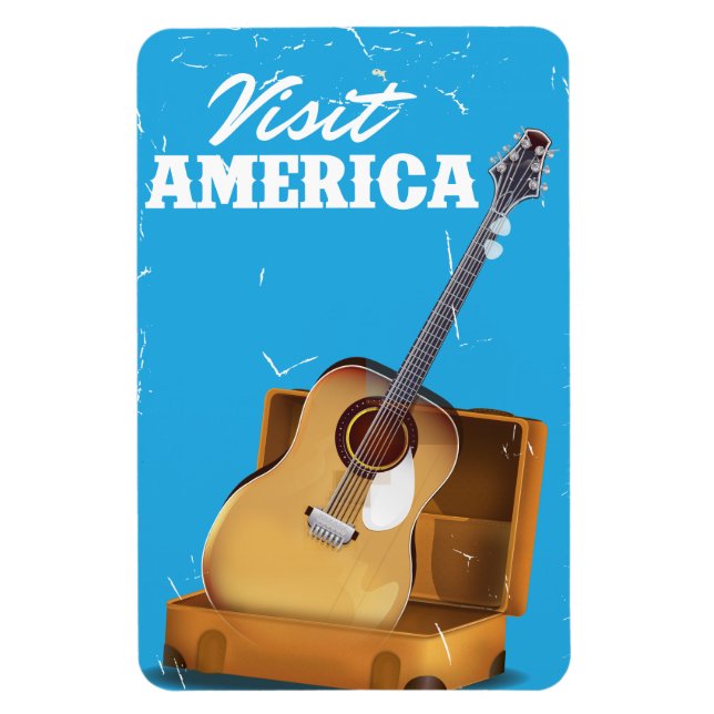 Imán Anuncio de guitarra acústica vintage (Vertical)