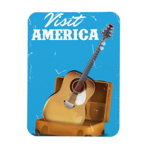 Imán Anuncio de guitarra acústica vintage