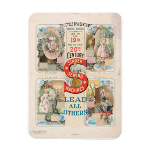 Imán Anuncio de máquina de coser de cantante vintage