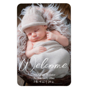 Imán Anuncio de nacimiento de bienvenida a la Invitació