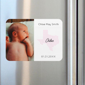Imán Anuncio de nacimiento de foto de Personalizado del