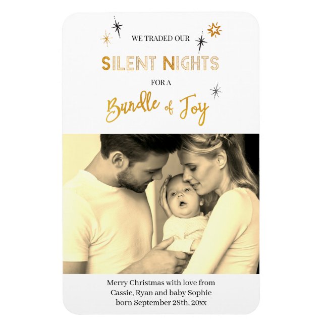 Imán Anuncio de nacimiento de Navidades de Noches Silen (Vertical)