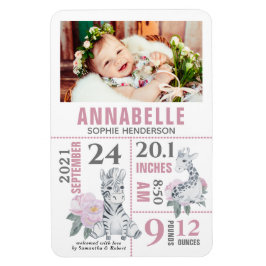 Imán Anuncio de nacimiento de una niña