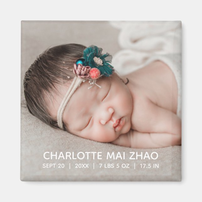 Imán Anuncio de nacimiento del bebé (Frente)