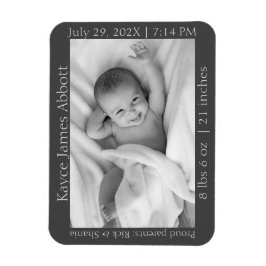 Imán Anuncio de nacimiento Minimalista neutro de género