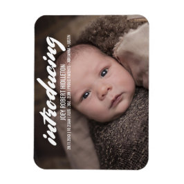 Imán Anuncio de nacimiento tipografía moderna