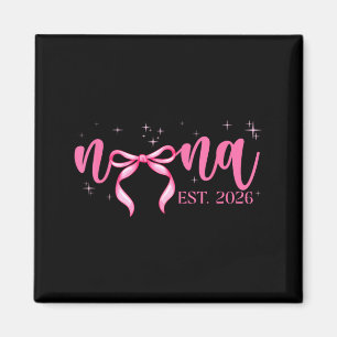 Imán Anuncio de Nana Est 2026 Coquette Bow Mamá Bebé