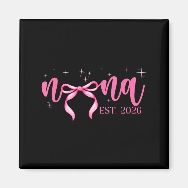 Imán Anuncio de Nana Est 2026 Coquette Bow Mamá Bebé (Frente)