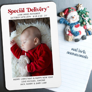 Imán Anuncio de Navidad de bebé de entrega especial