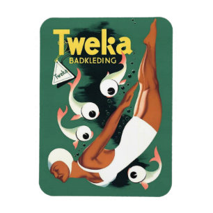 Imán Anuncio de traje de baño de Tweka de los años 1950