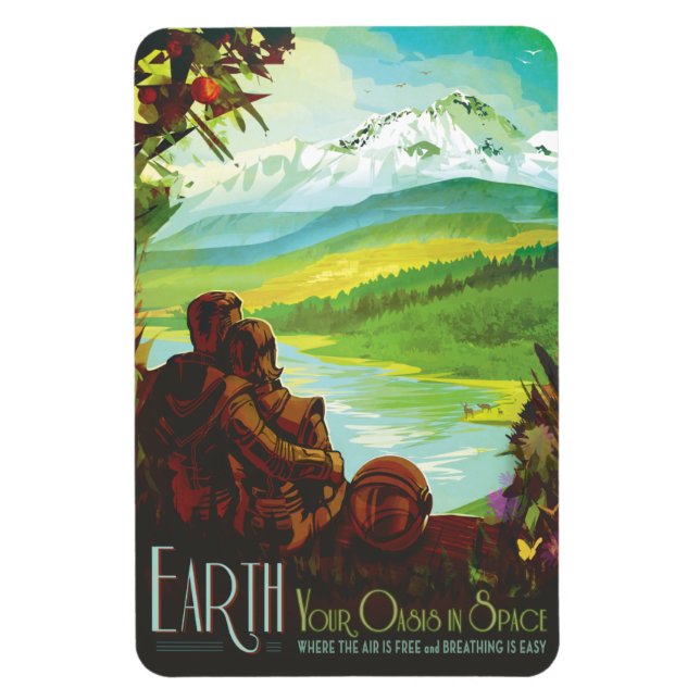 Imán Anuncio de viajes de Ciencia Ficción, Planeta Tier (Vertical)