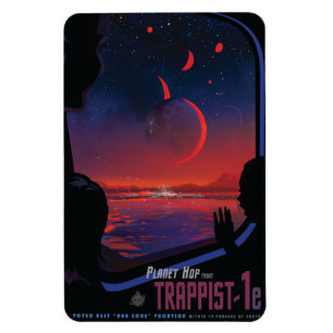 Imán Anuncio de viajes de Sci-Fi, Planet Trapist-1e