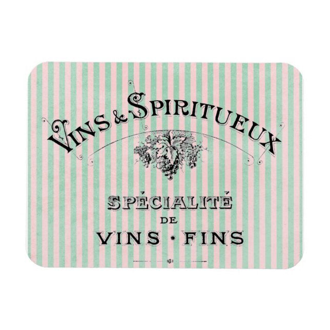 Imán Anuncio de vino francés antiguo sobre rayas (Horizontal)