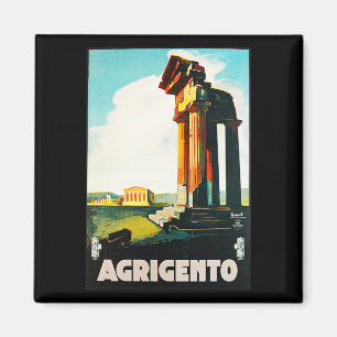Imán Anuncio del viaje del vintage de Agrigento