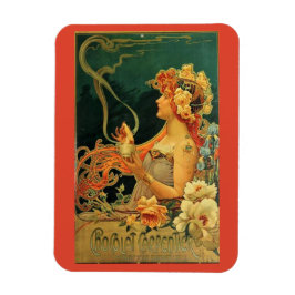 Imán Anuncio floral de chocolate caliente de Art Nouvea