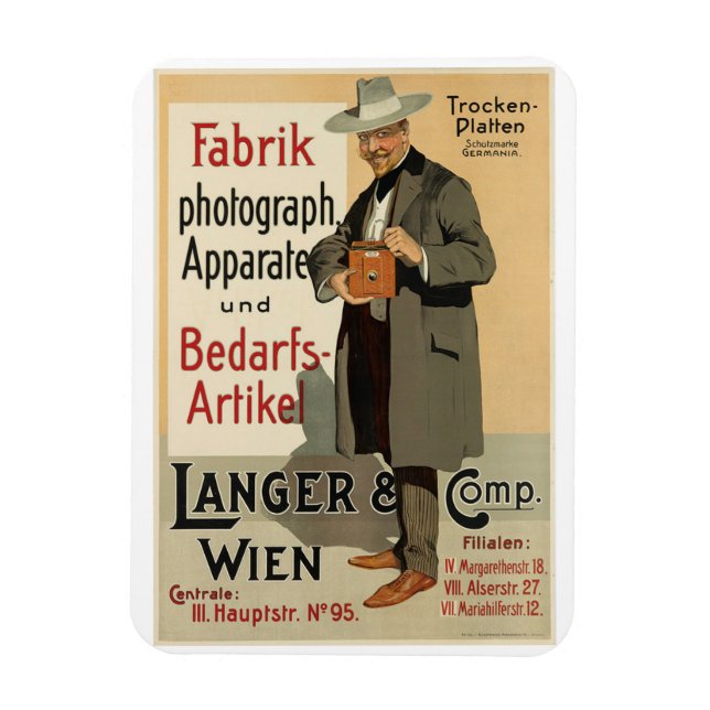 Imán Anuncio fotográfico de cámara, Viena, Austria Vint (Vertical)
