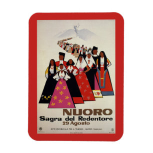 Imán Anuncio italiano del viaje del vintage de Nuoro