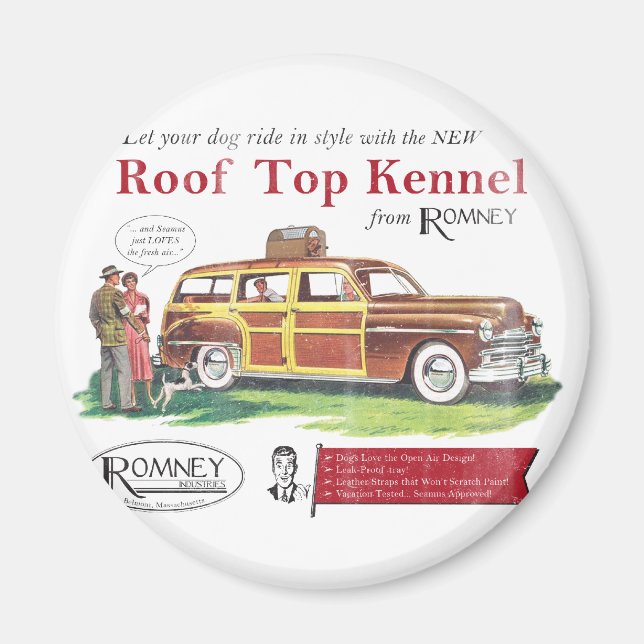 Imán Anuncio retro de perro de Mitt Romney (Frente)