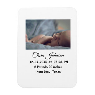 Imán Anuncios de nacimiento agregar datos de fecha de f