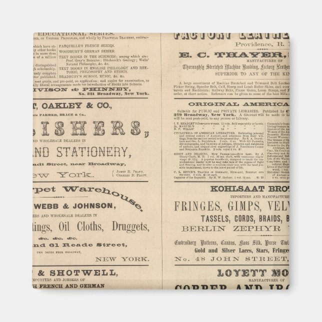 Imán Anuncios para doce empresas, (Frente)