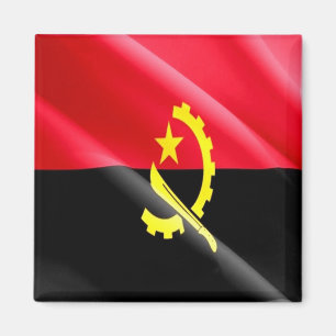 Imán AO - Angola - Bandera ondeando