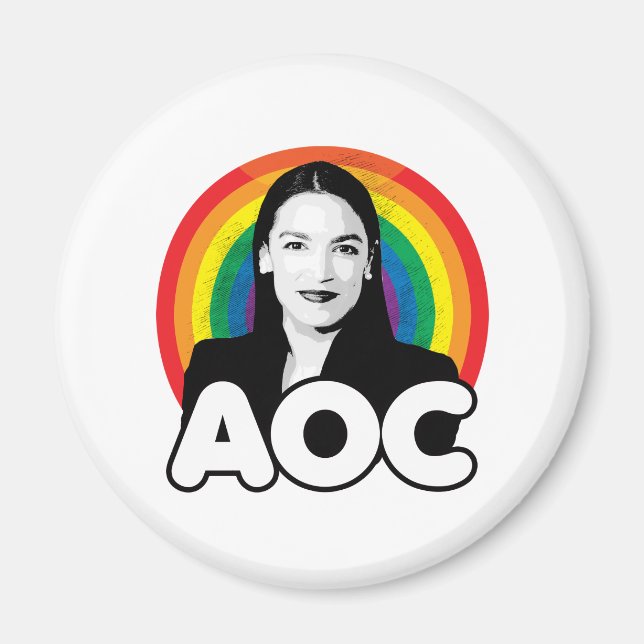 Imán AOC de arcoiris (Frente)