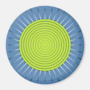 Imán Aparición geométrica moderna - azul de cal y denim