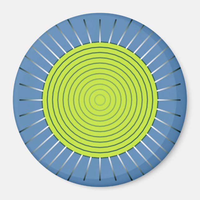 Imán Aparición geométrica moderna - azul de cal y denim (Frente)