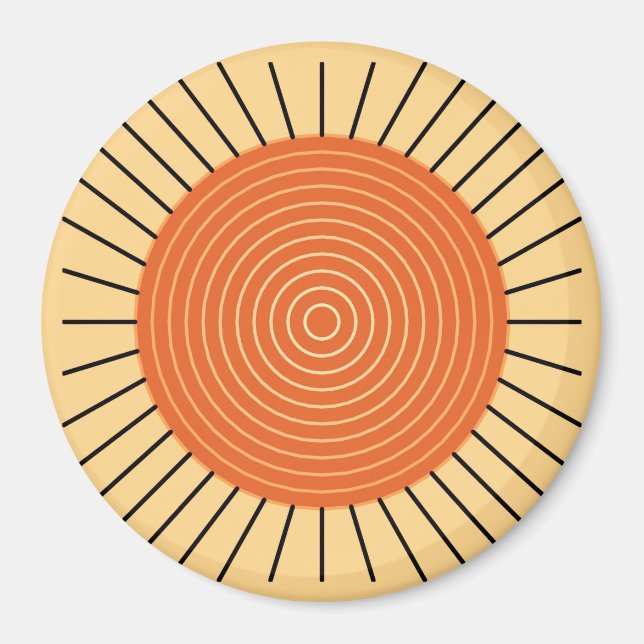 Imán Aparición solar geométrica moderna - Naranja manda (Frente)