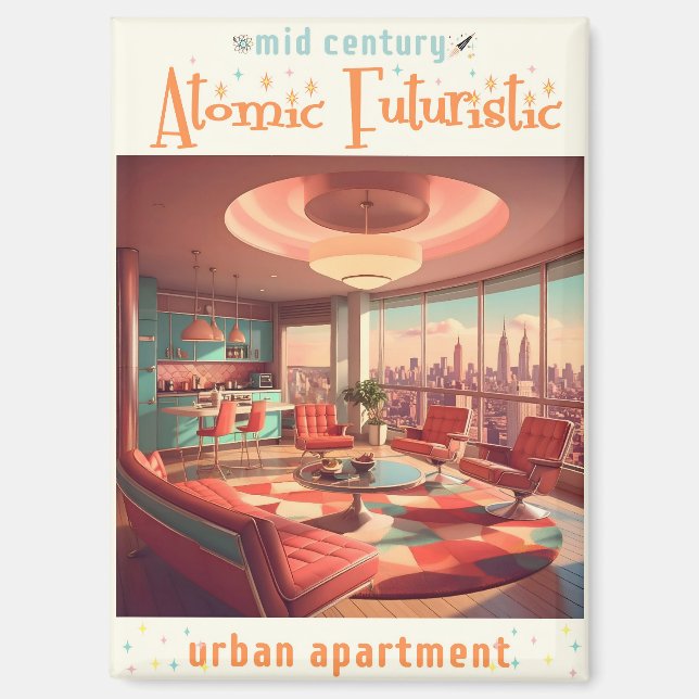 Imán Apartamento urbano futurista atómico (Anverso)