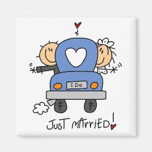 Imán Apenas novia y camisetas y regalos casados del
