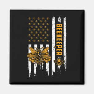 Imán Apicultura Bandera Americana Panal Abejas Apiculto