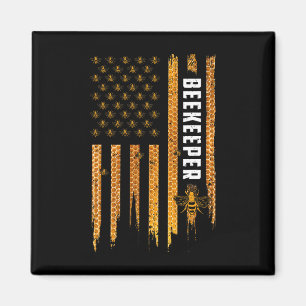 Imán Apicultura Bandera Americana Panal Miel Abejas Api