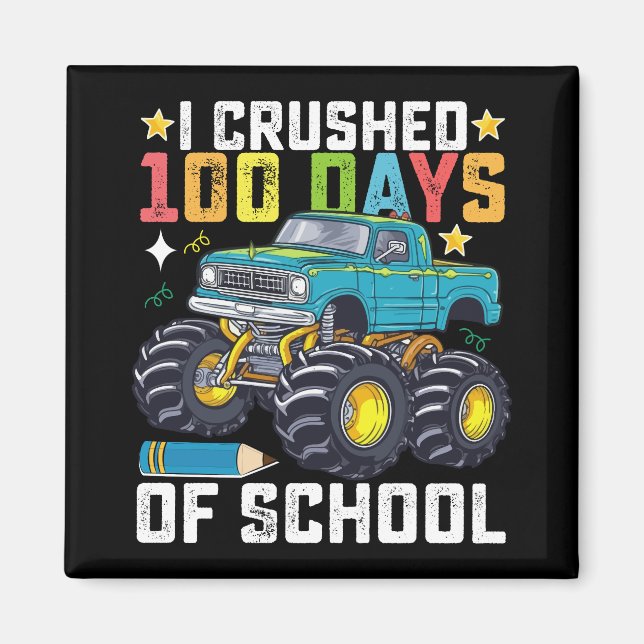 Imán Aplasté 100 Días De Monstruo Escolar (Frente)