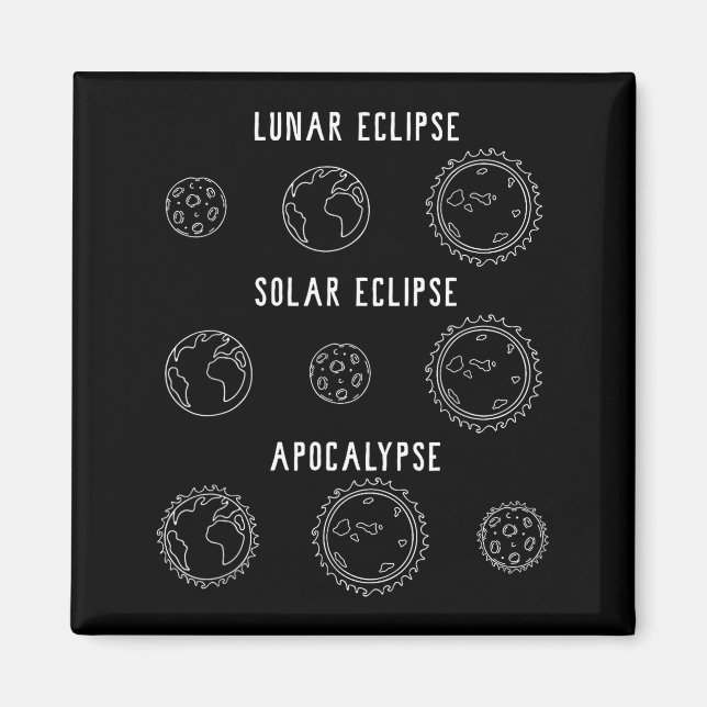 Imán Apocalipsis de eclipse solar lunar Arte de astrono (Frente)