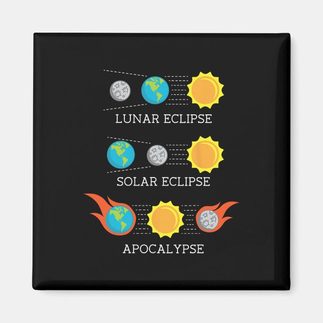 Imán Apocalipsis Espacio del eclipse solar lunar (Frente)
